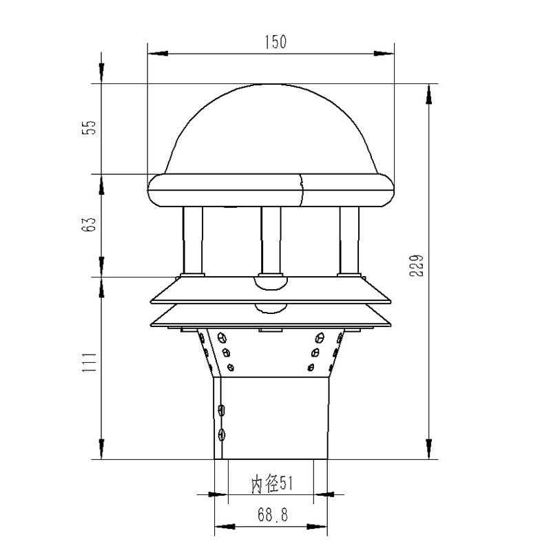 紅外雨量傳感器產品尺寸圖