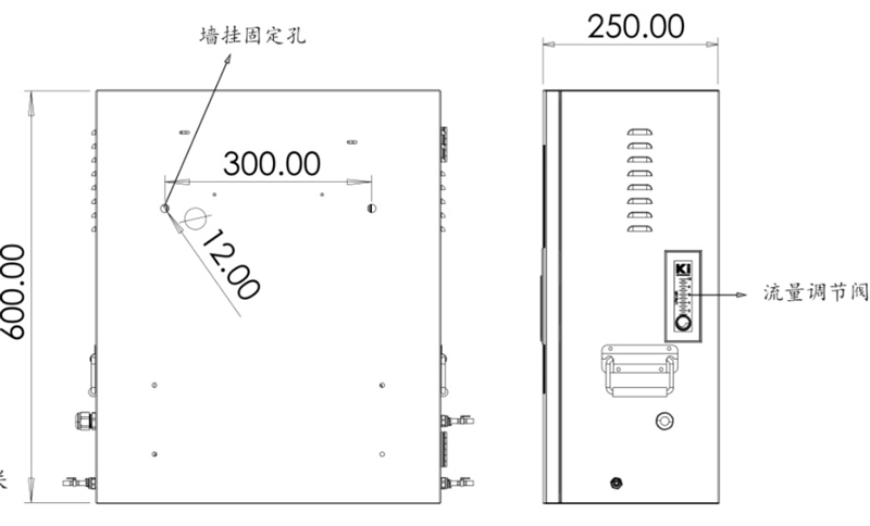 二次供水水質監測設備側視圖